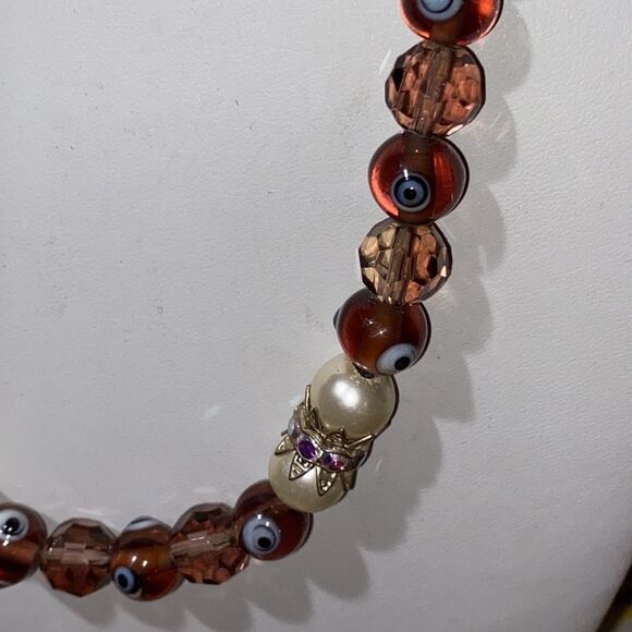 Swarovski Faceted Crystal & Evil Eye Bead Necklace - Picture 4 of 8